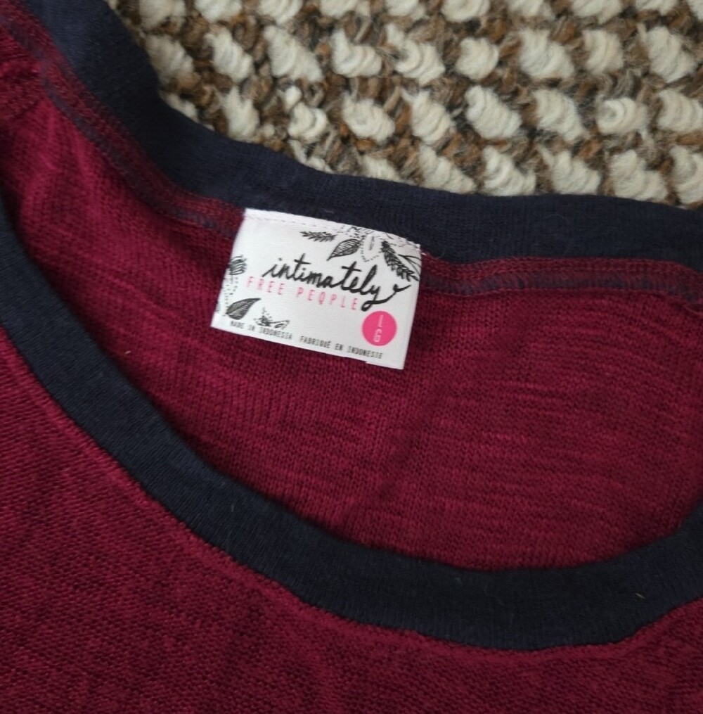 Intimately Free People Plum Long-Sleeve Scoop Neck Top - Picture 2 of 2